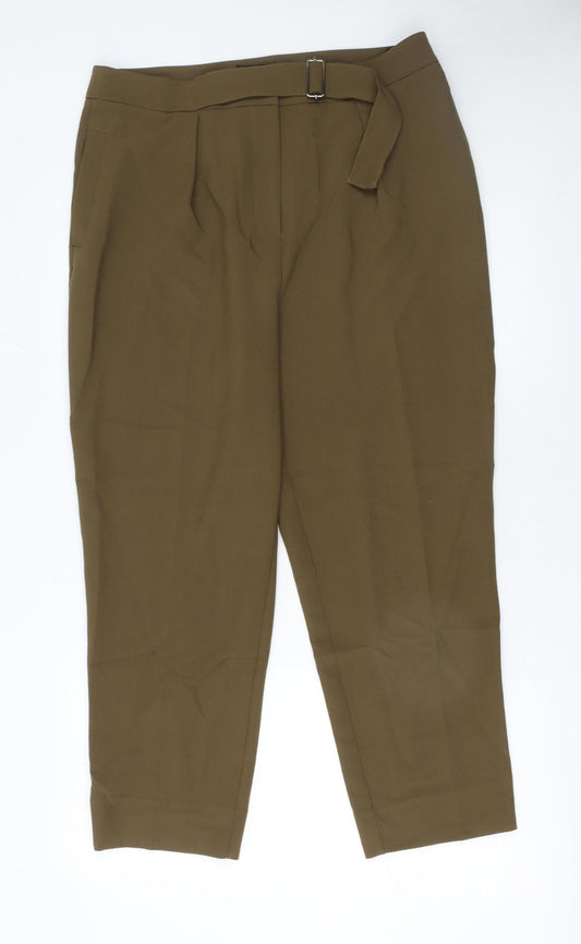 Womens UK Size 14 Topshop Regular Fit Paperbag Brown Trousers