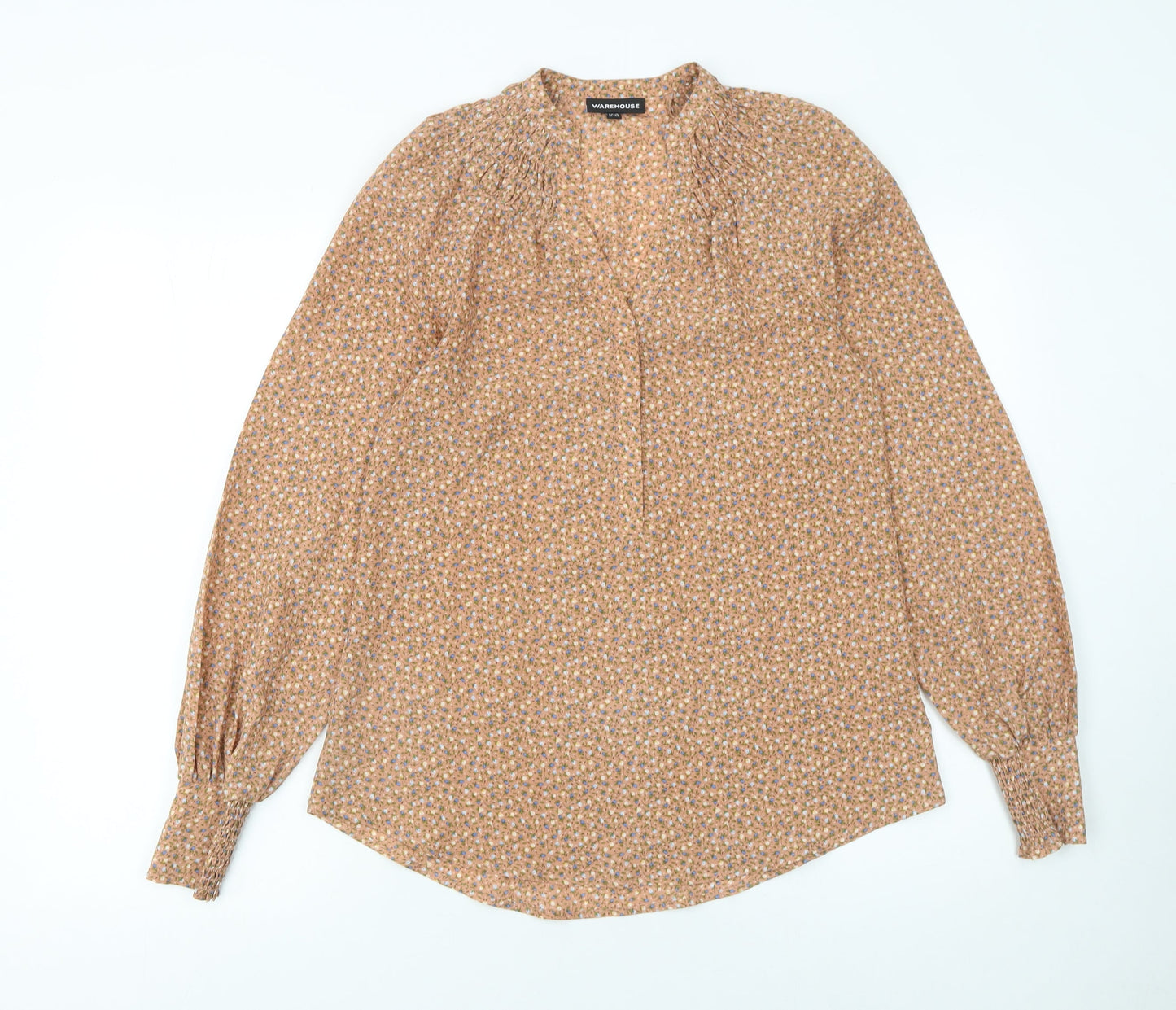 Womens UK Size 8 Warehouse Beige Tunic Blouse