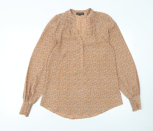 Womens UK Size 8 Warehouse Beige Tunic Blouse