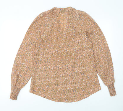 Womens UK Size 8 Warehouse Beige Tunic Blouse