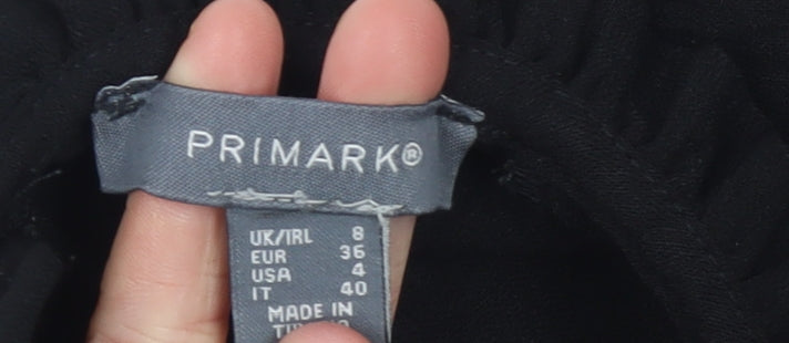 Womens UK Size 8 Primark Black Basic Blouse