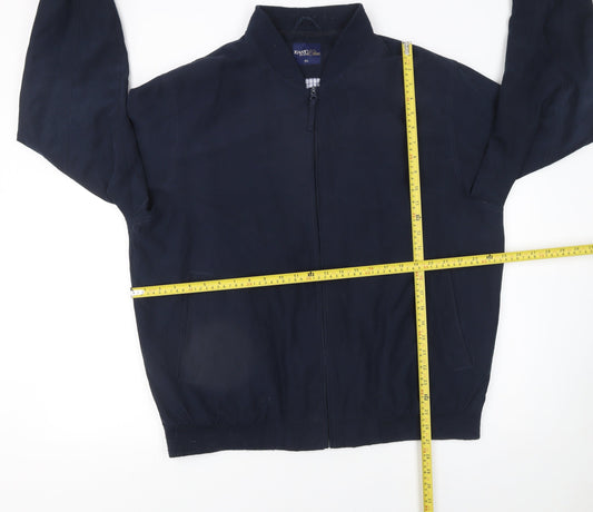 Mens UK Size XL Easy Classics Blue Bomber Jacket