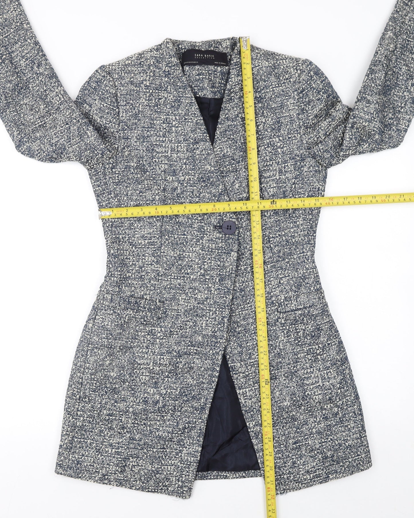 Womens UK Size XS Zara Basic Regular Grey Blazer