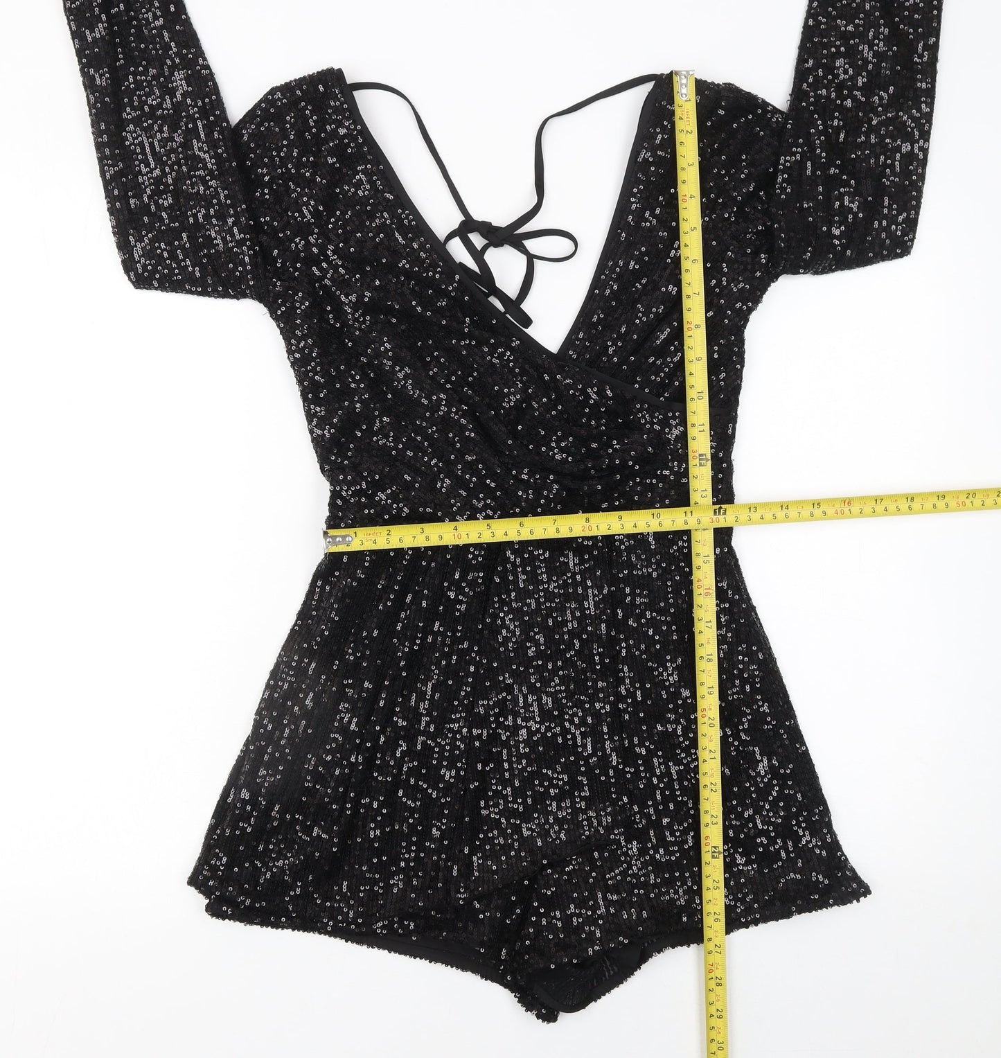 Womens UK Size 6 River Island One-Piece Black Playsuit