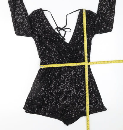 Womens UK Size 6 River Island One-Piece Black Playsuit