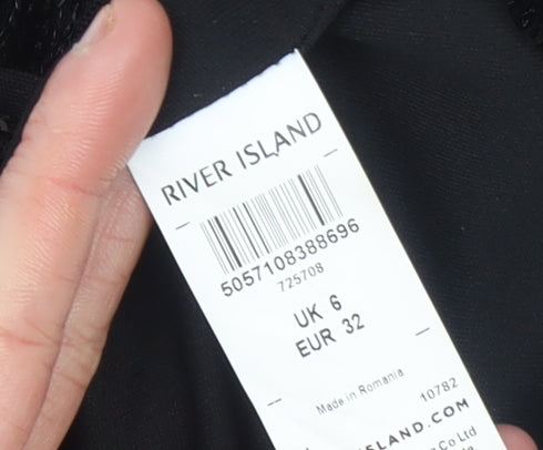 Womens UK Size 6 River Island One-Piece Black Playsuit