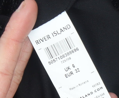 Womens UK Size 6 River Island One-Piece Black Playsuit