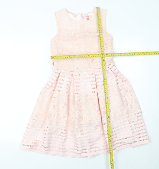 Ted Baker Girls Pink Lace Fit & Flare Party Dress Age 11 Years