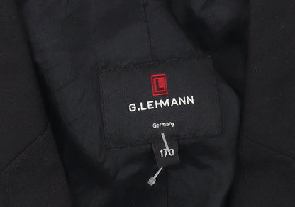 G.LEHMANN Boys Black Regular Fit Two-Button Blazer Jacket 170 Formal
