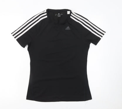 Womens UK Size S adidas Black Gym & Training Running & Jogging Yoga T-Shirt