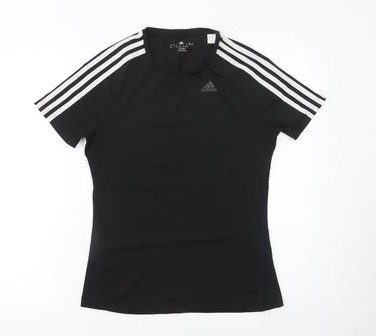 Womens UK Size S adidas Black Gym & Training Running & Jogging Yoga T-Shirt