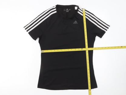 Womens UK Size S adidas Black Gym & Training Running & Jogging Yoga T-Shirt