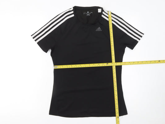Womens UK Size S adidas Black Gym & Training Running & Jogging Yoga T-Shirt