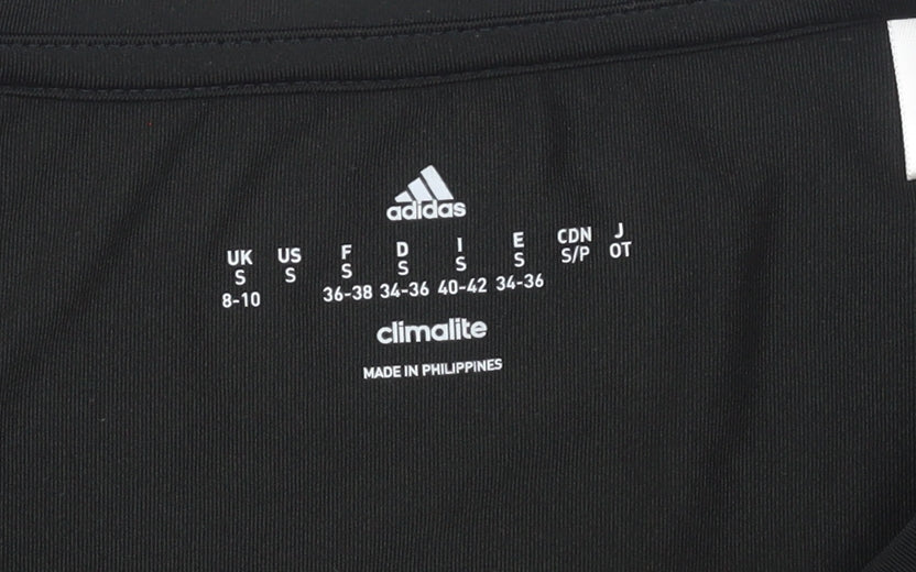 Womens UK Size S adidas Black Gym & Training Running & Jogging Yoga T-Shirt