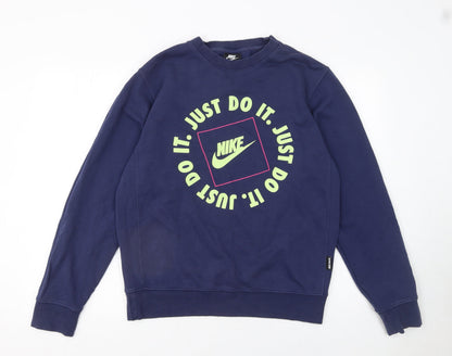 Womens UK Size S Nike Blue Pullover Sweatshirt