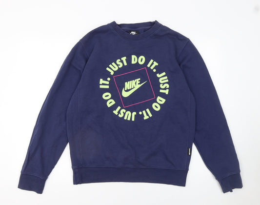 Womens UK Size S Nike Blue Pullover Sweatshirt