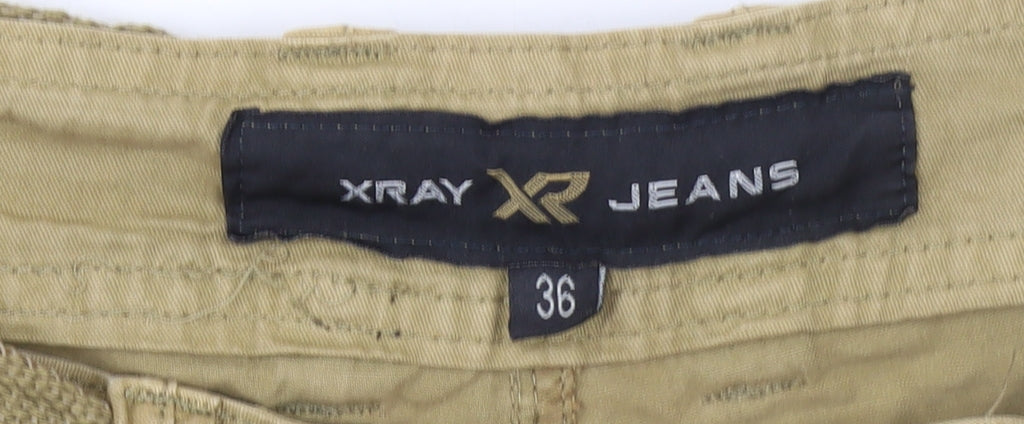 Xray Jeans Men's Beige Cargo Shorts Size 36 Cotton Belted Pockets