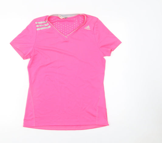 Womens UK Size 12 adidas Pink Running & JoggingGym & TrainingCrossFitYoga T-Shir