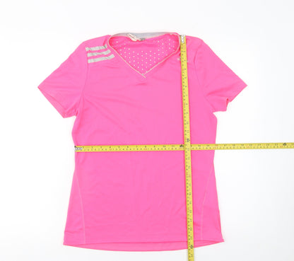 Womens UK Size 12 adidas Pink Running & JoggingGym & TrainingCrossFitYoga T-Shir