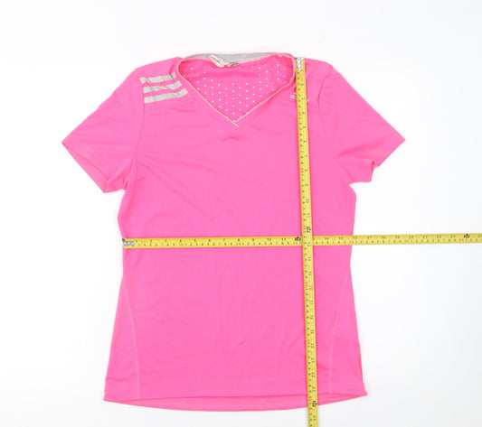 Womens UK Size 12 adidas Pink Running & JoggingGym & TrainingCrossFitYoga T-Shir