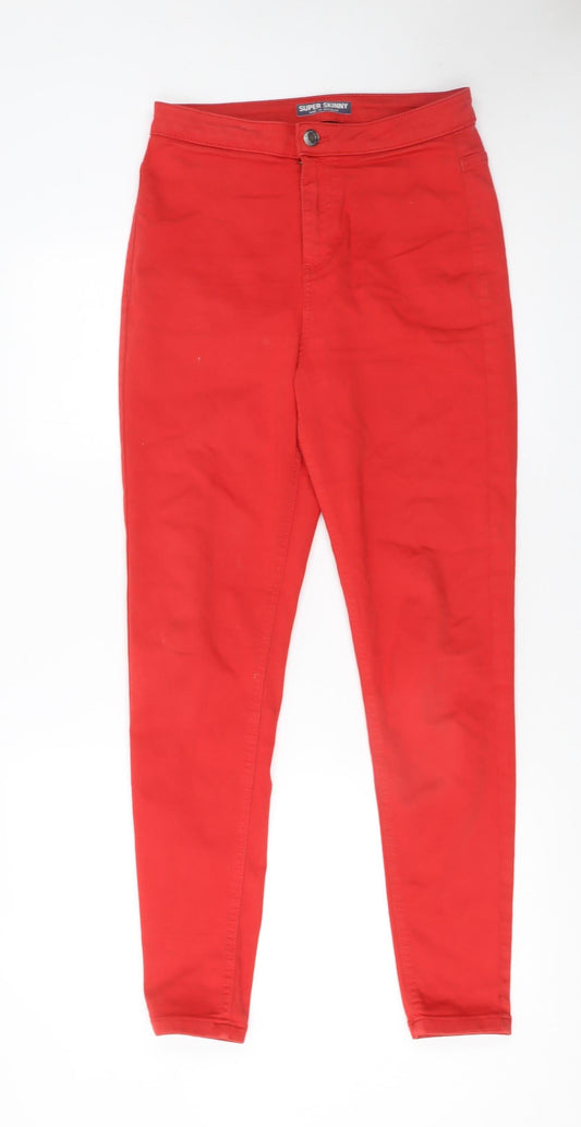 Womens UK Size 10 Marks and Spencer Slim Fit Skinny Red Jeans