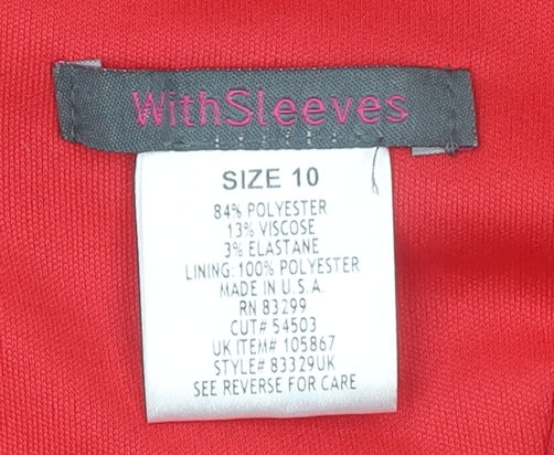 Womens UK Size 10 WithSleeves Bodycon Dress