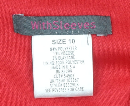 Womens UK Size 10 WithSleeves Bodycon Dress