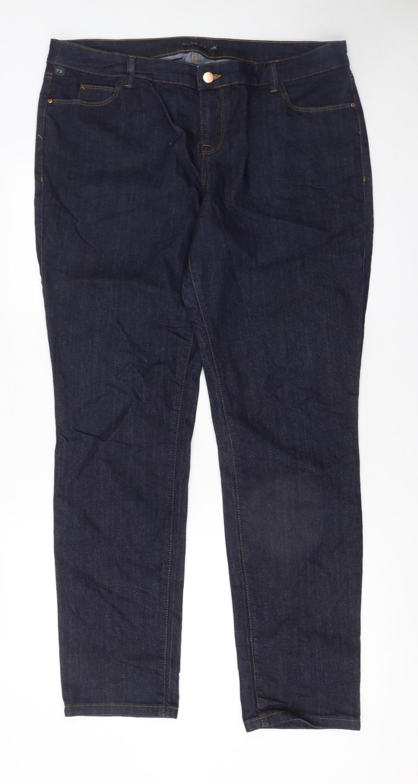 BLUE 73 Women's Blue Mid Rise Slim Fit Skinny Jeans Size 16R