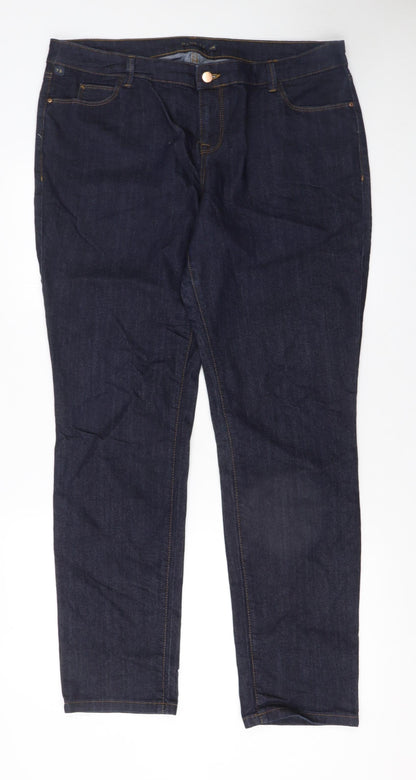 BLUE 73 Women's Blue Mid Rise Slim Fit Skinny Jeans Size 16R