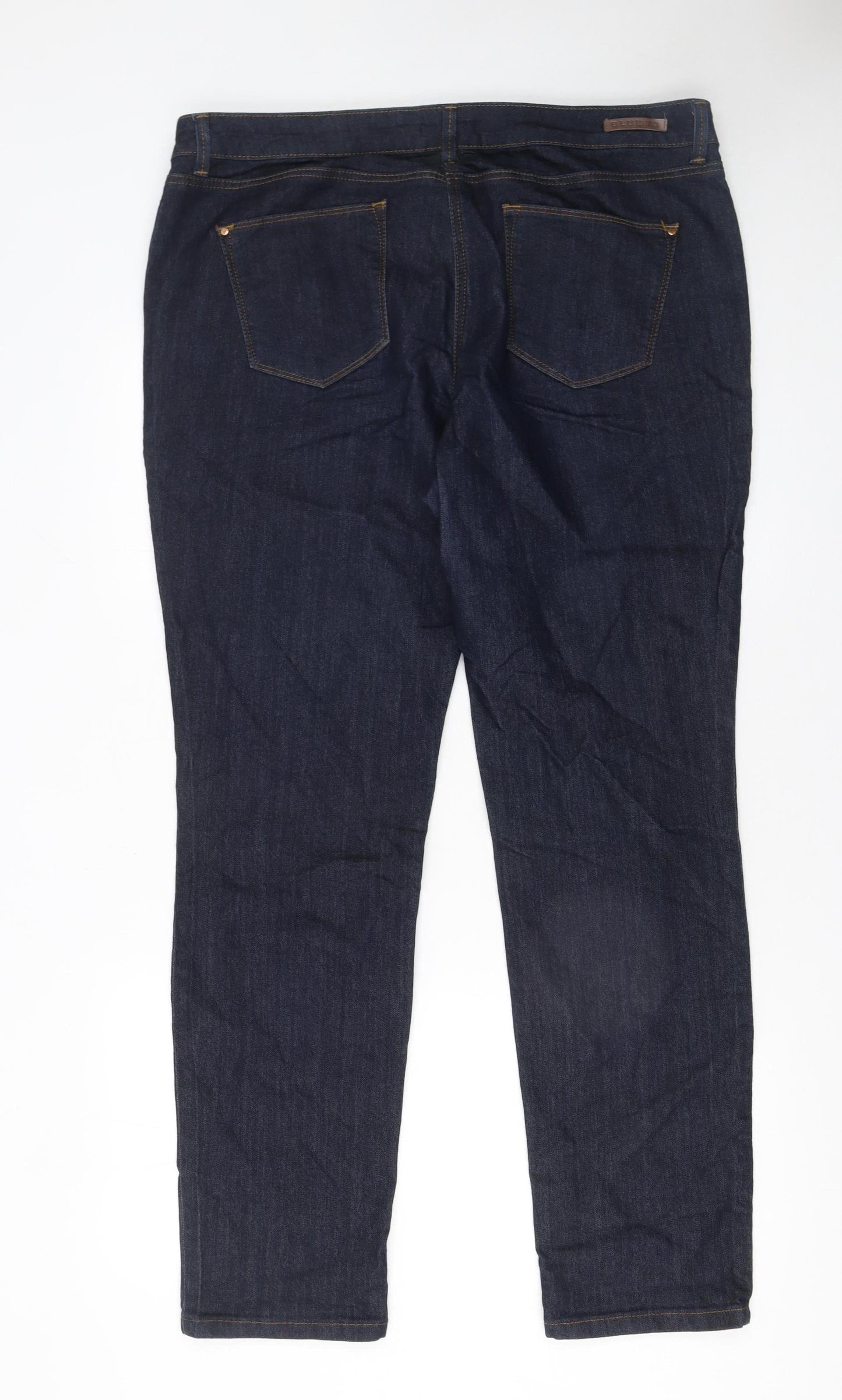 BLUE 73 Women's Blue Mid Rise Slim Fit Skinny Jeans Size 16R