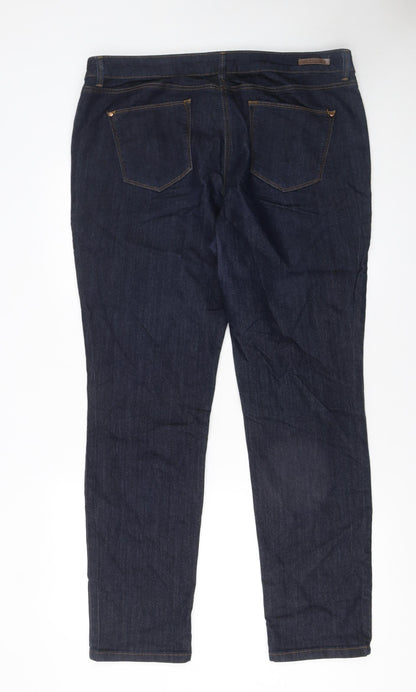 BLUE 73 Women's Blue Mid Rise Slim Fit Skinny Jeans Size 16R