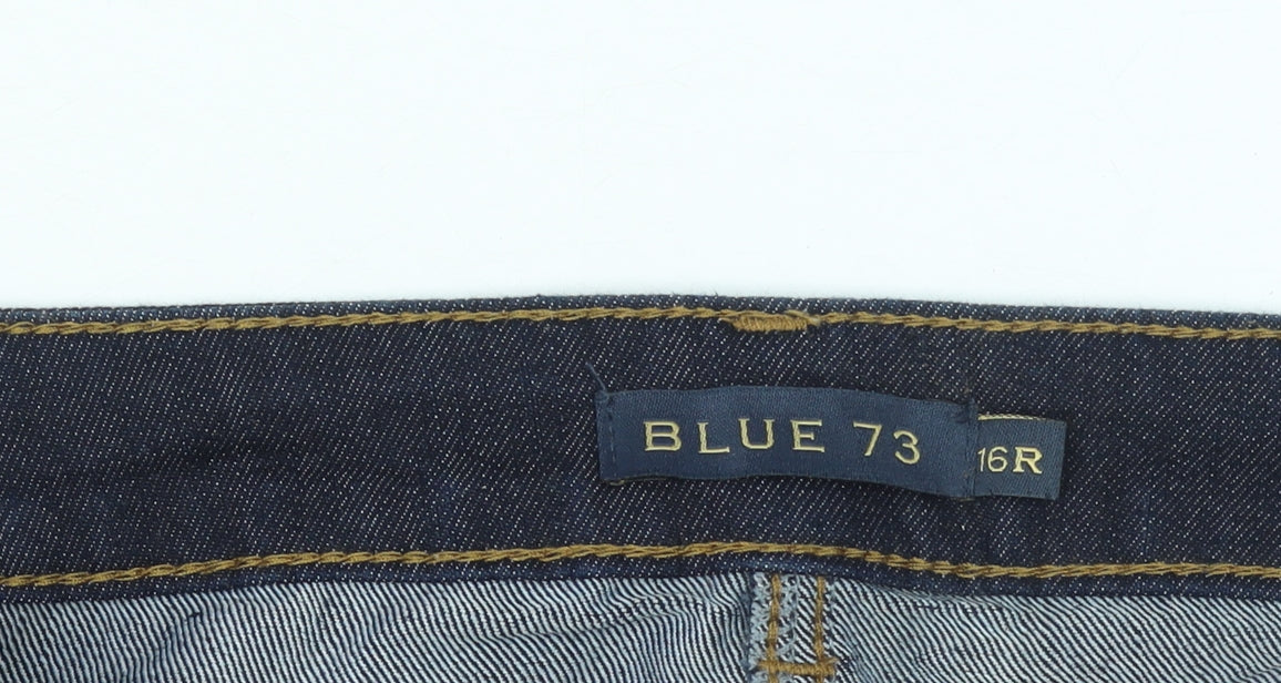 BLUE 73 Women's Blue Mid Rise Slim Fit Skinny Jeans Size 16R