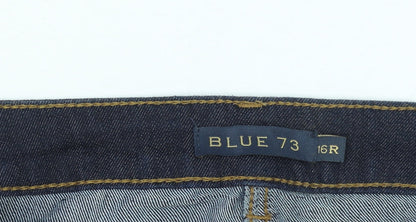 BLUE 73 Women's Blue Mid Rise Slim Fit Skinny Jeans Size 16R