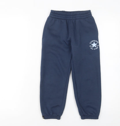 Boys UK Size 5-6 Years Converse Regular Fit Jogger Blue Trousers