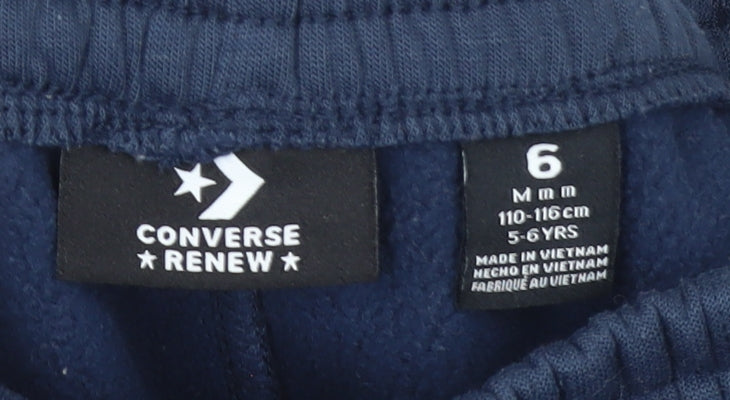 Boys UK Size 5-6 Years Converse Regular Fit Jogger Blue Trousers