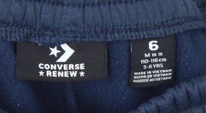 Boys UK Size 5-6 Years Converse Regular Fit Jogger Blue Trousers