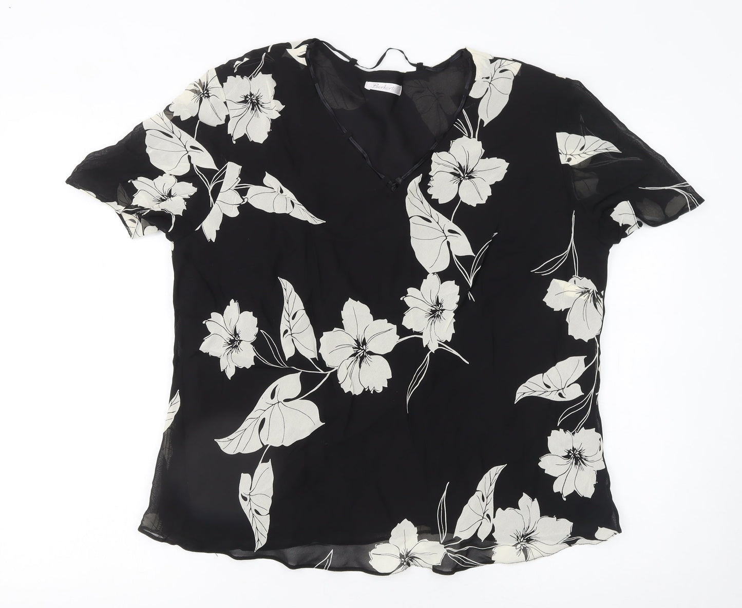 Womens UK Size 18 Berkertex Black Tunic Blouse
