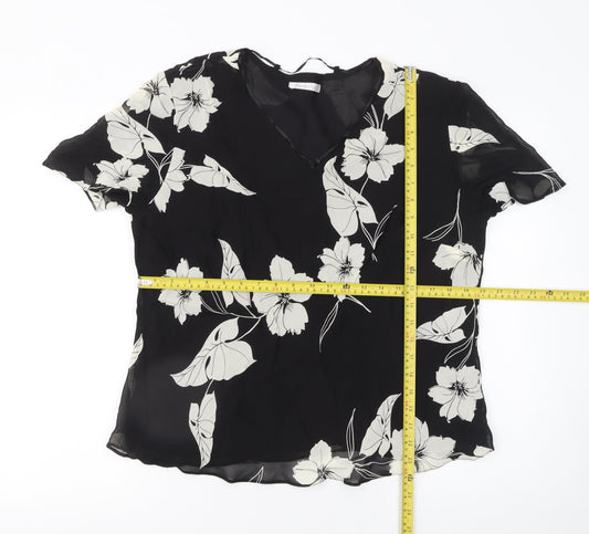 Womens UK Size 18 Berkertex Black Tunic Blouse