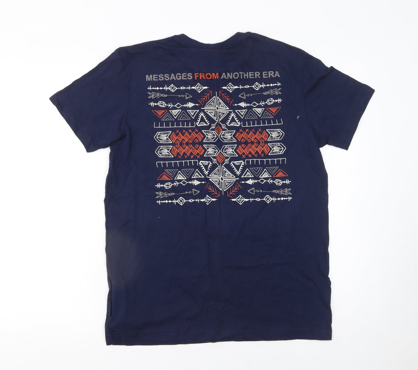 Springfield Men's Blue Aztec Graphic Cotton T-Shirt Size S