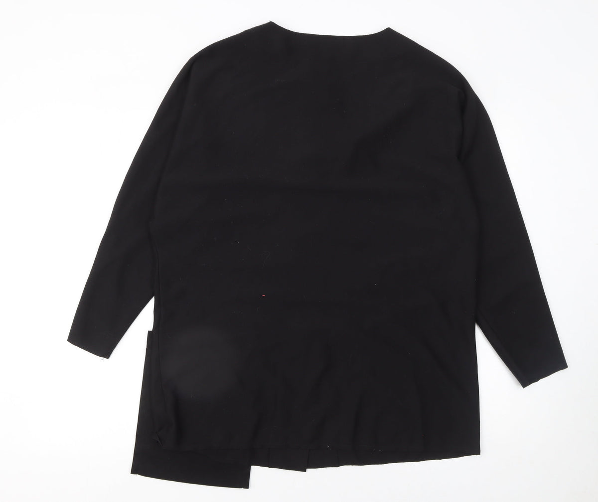 Womens UK Size 14 Kontrast Black Basic Blouse