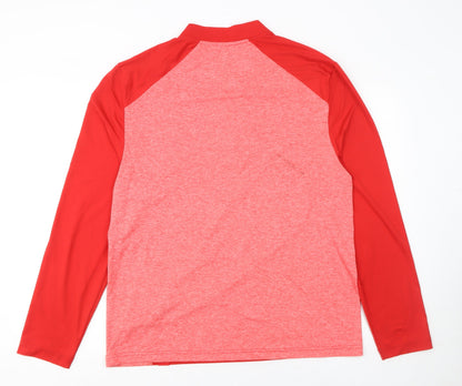Mens UK Size L Fanatics Red 1/4 Zip Sweatshirt