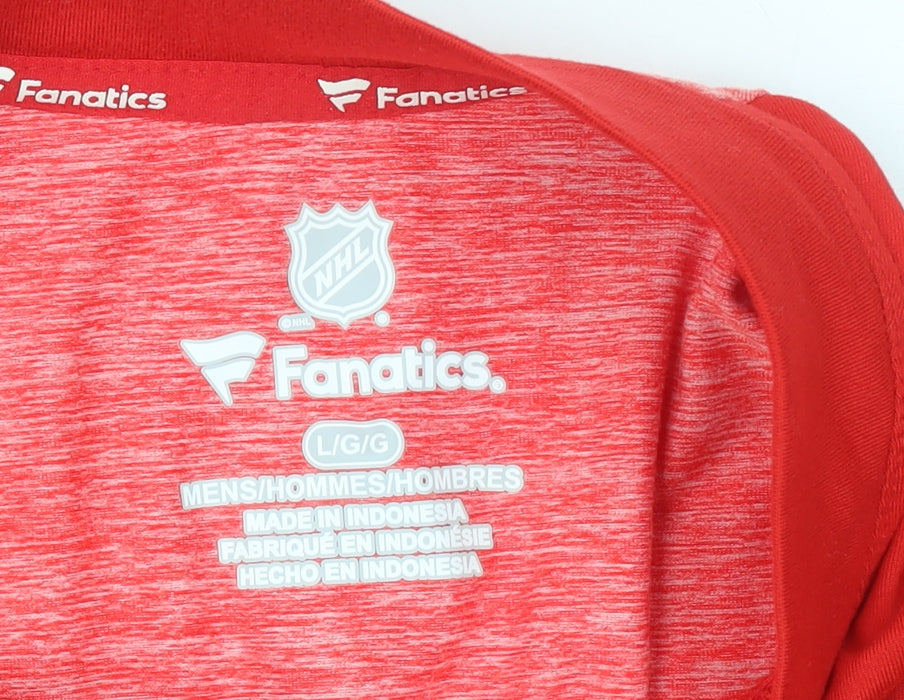 Mens UK Size L Fanatics Red 1/4 Zip Sweatshirt