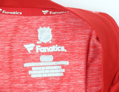 Mens UK Size L Fanatics Red 1/4 Zip Sweatshirt