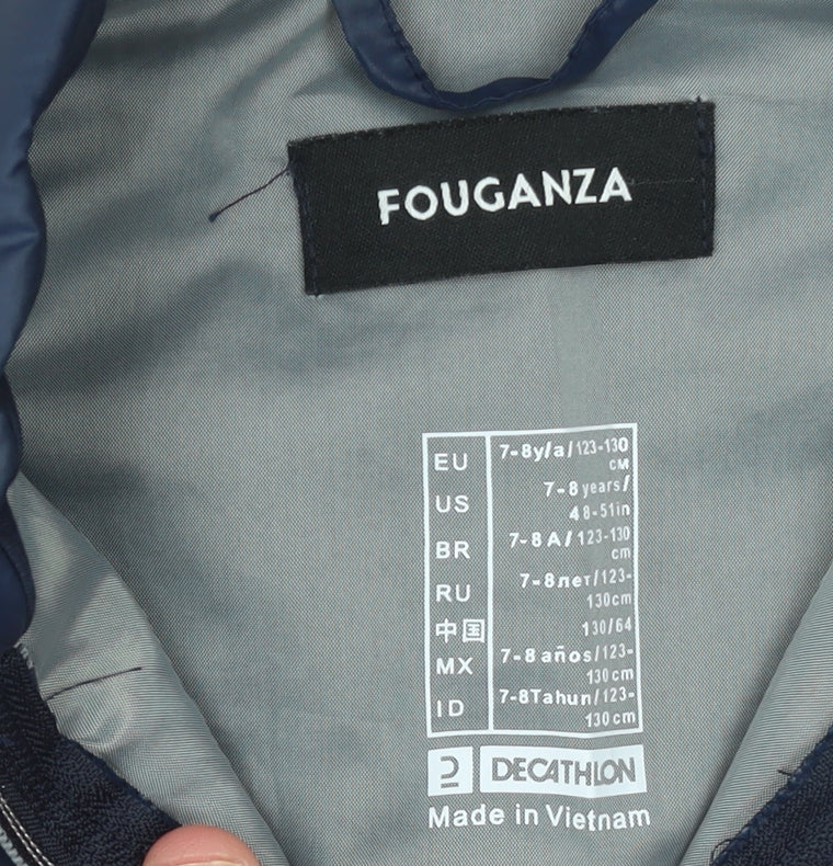 Boys UK Size 7-8 Years Fouganza Blue Basic Jacket