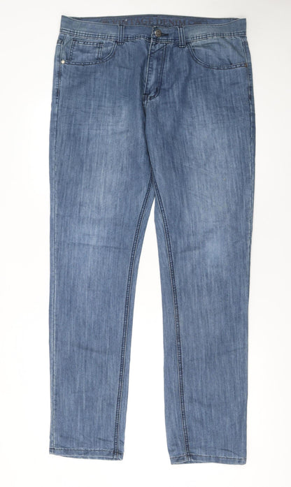 Mens UK Size 46 Code Jeans Regular Fit Straight Blue Jeans