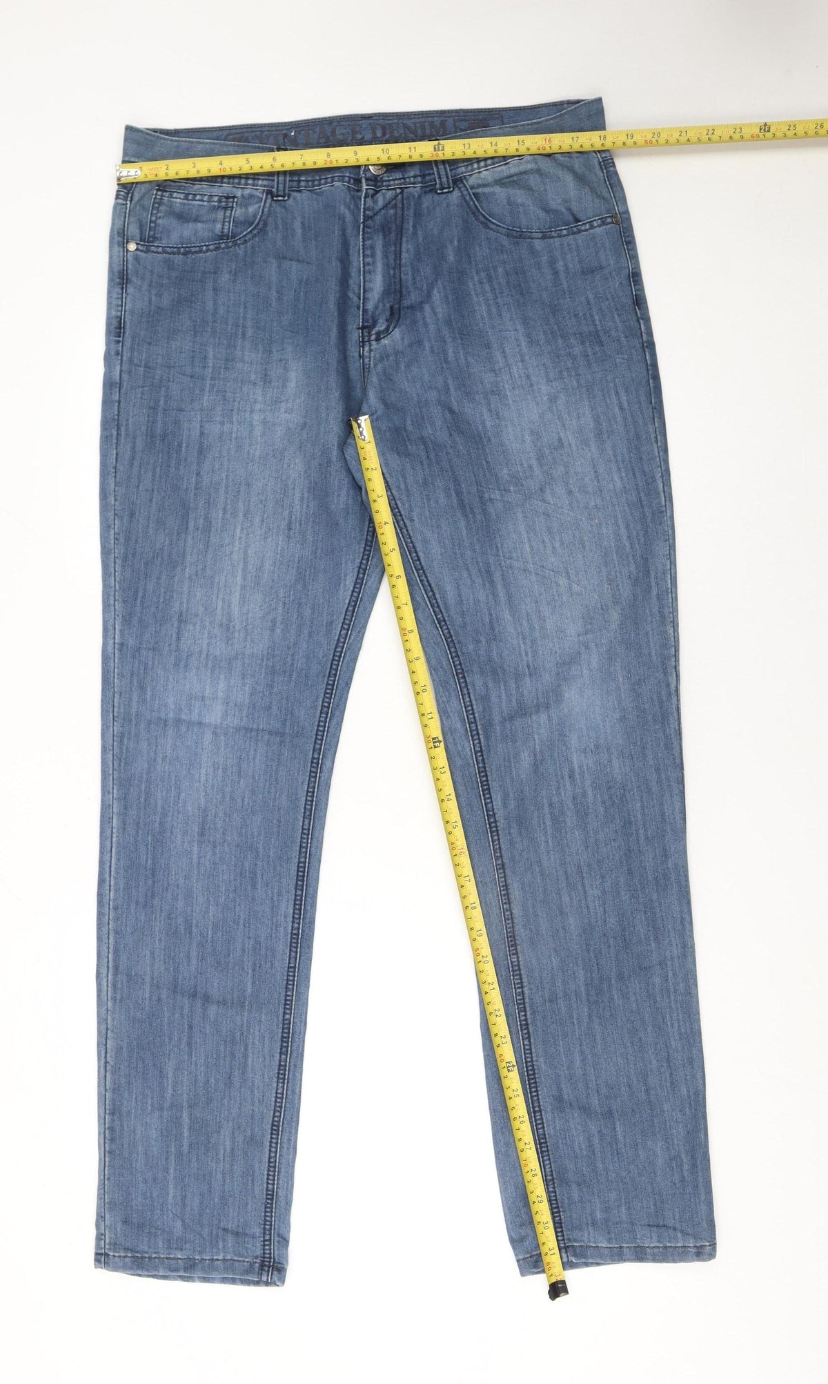 Mens UK Size 46 Code Jeans Regular Fit Straight Blue Jeans