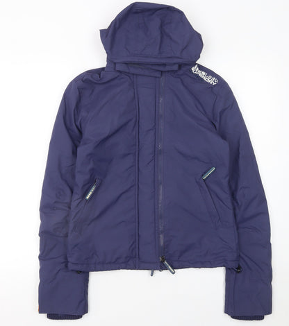 Womens UK Size S Superdry Blue Windbreaker Coat