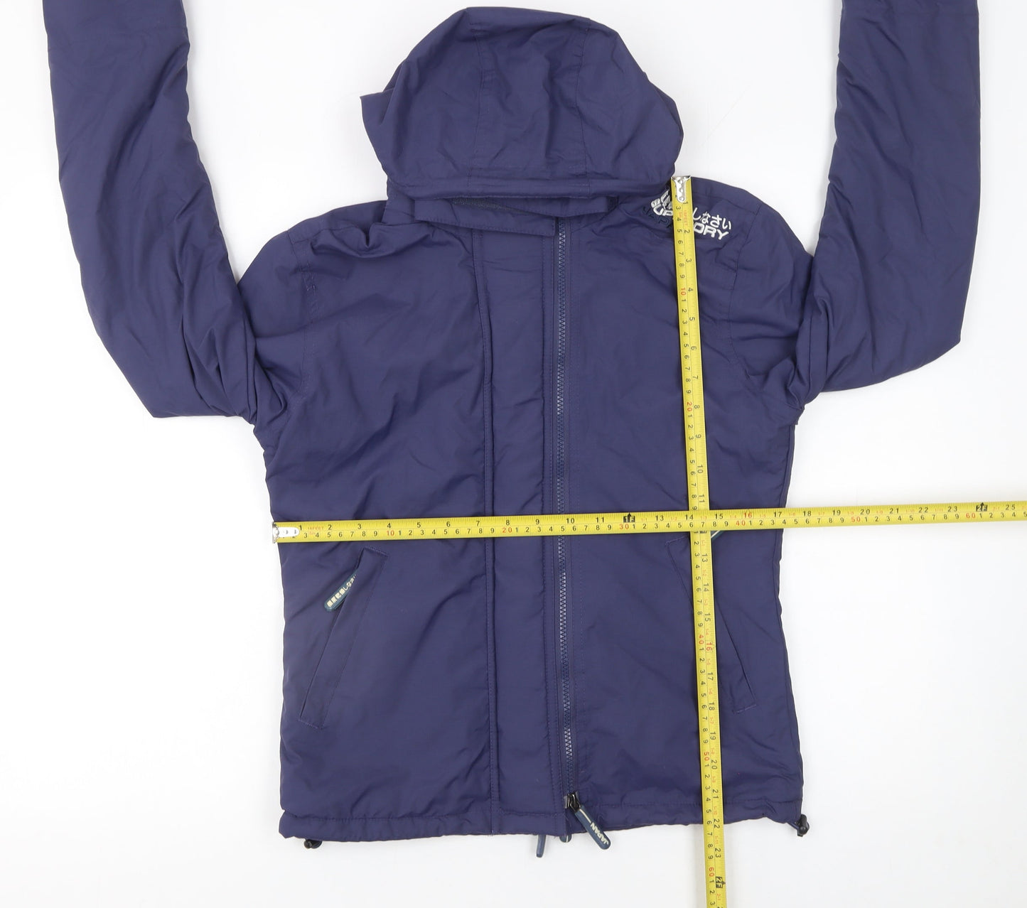 Womens UK Size S Superdry Blue Windbreaker Coat