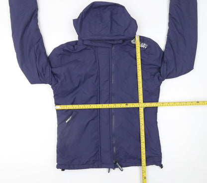 Womens UK Size S Superdry Blue Windbreaker Coat