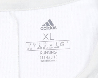 Womens UK Size XL adidas White Basic T-Shirt
